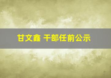 甘文鑫 干部任前公示